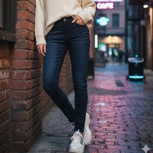 Mott & Bow Women's Size 30x28 Dark Wash Slim Fit High rise Skinny Jeans Stretch‎